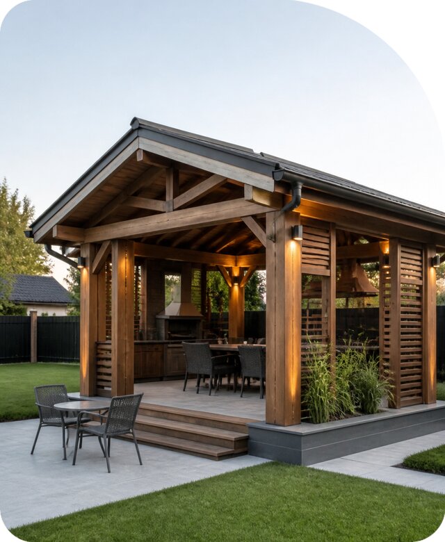 Заказать деревянную беседку в Стрежевом по цене от 122340 р. | РадиДОМА-Стж